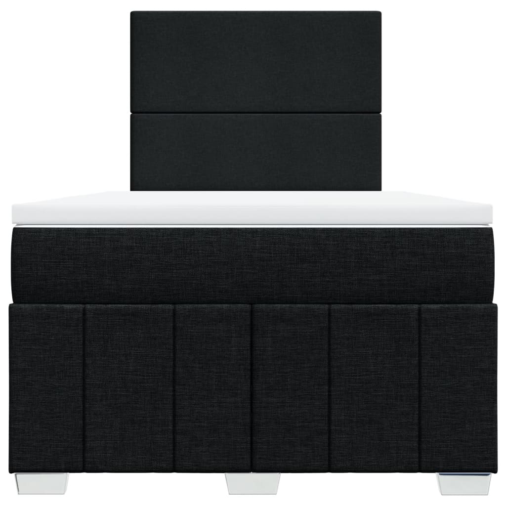 Κρεβάτι Boxspring με Στρώμα Μαύρο 120x190 εκ. Υφασμάτινο - Pakobazaar