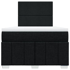 Κρεβάτι Boxspring με Στρώμα Μαύρο 120x190 εκ. Υφασμάτινο - Pakobazaar