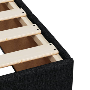 Κρεβάτι Boxspring με Στρώμα Μαύρο 120x190 εκ. Υφασμάτινο - Pakobazaar