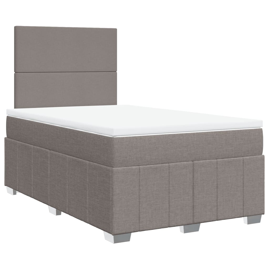 Κρεβάτι Boxspring με Στρώμα Taupe 120x190 εκ. Υφασμάτινο - Pakobazaar