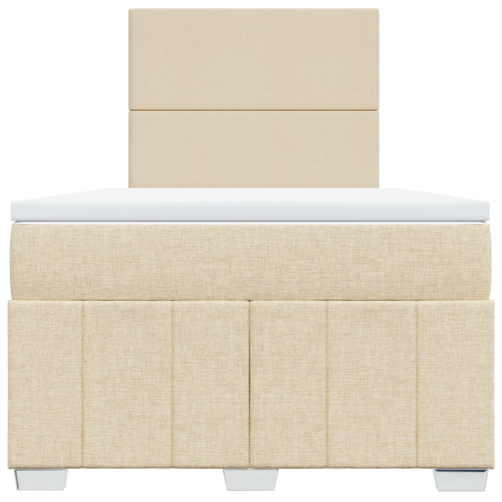 Κρεβάτι Boxspring με Στρώμα Κρεμ 120x190 εκ. Υφασμάτινο - Pakobazaar