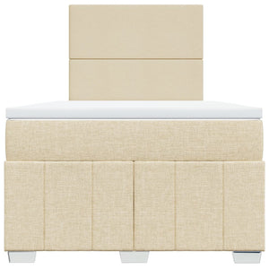 Κρεβάτι Boxspring με Στρώμα Κρεμ 120x190 εκ. Υφασμάτινο - Pakobazaar