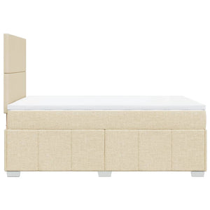Κρεβάτι Boxspring με Στρώμα Κρεμ 120x190 εκ. Υφασμάτινο - Pakobazaar