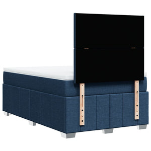 Κρεβάτι Boxspring με Στρώμα Μπλε 120x190 εκ. Υφασμάτινο - Pakobazaar