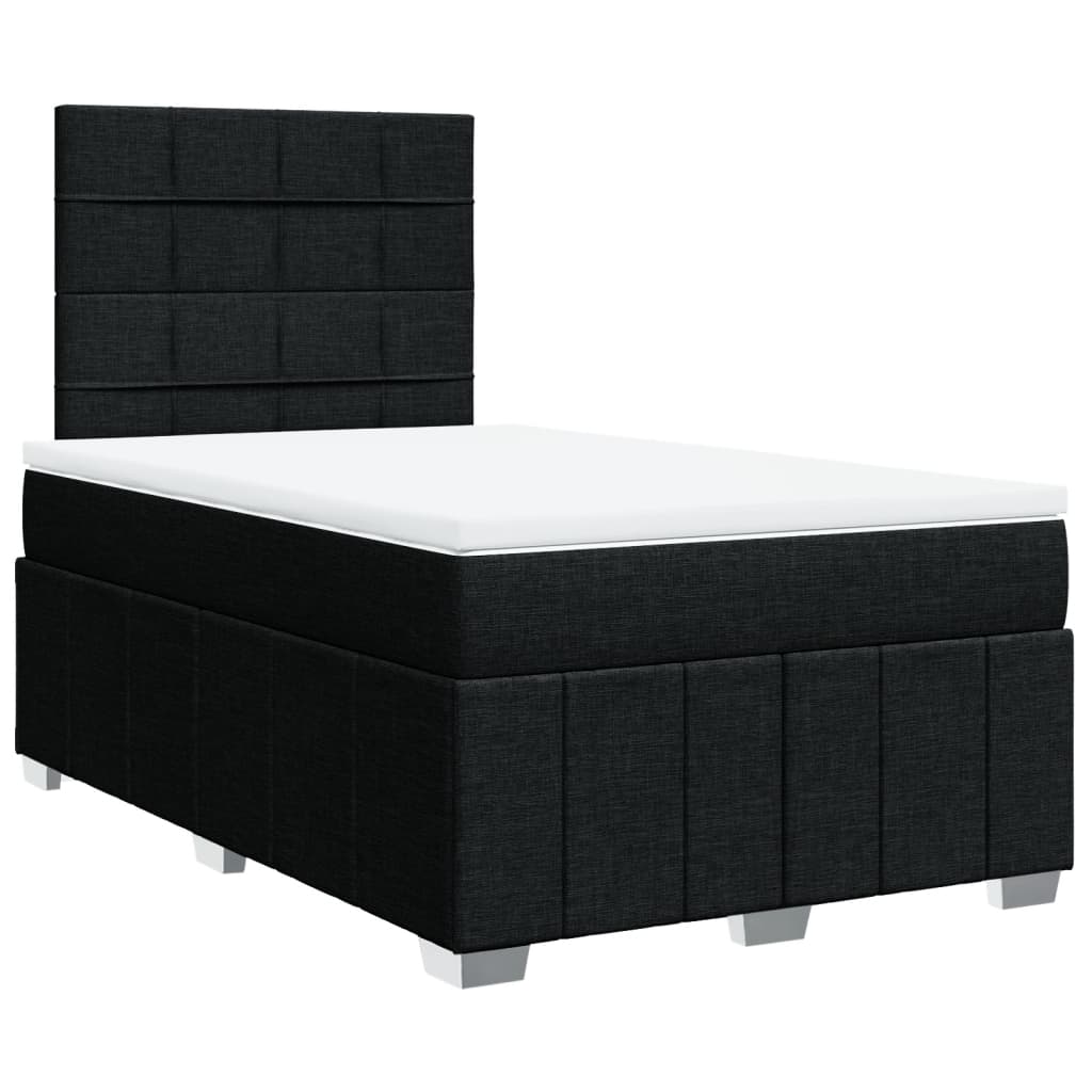 Κρεβάτι Boxspring με Στρώμα Μαύρο 120x190 εκ. Υφασμάτινο