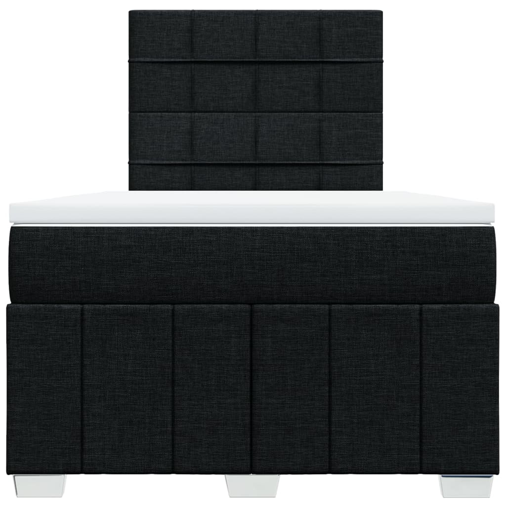 Κρεβάτι Boxspring με Στρώμα Μαύρο 120x190 εκ. Υφασμάτινο