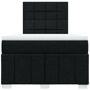 Κρεβάτι Boxspring με Στρώμα Μαύρο 120x190 εκ. Υφασμάτινο - Pakobazaar