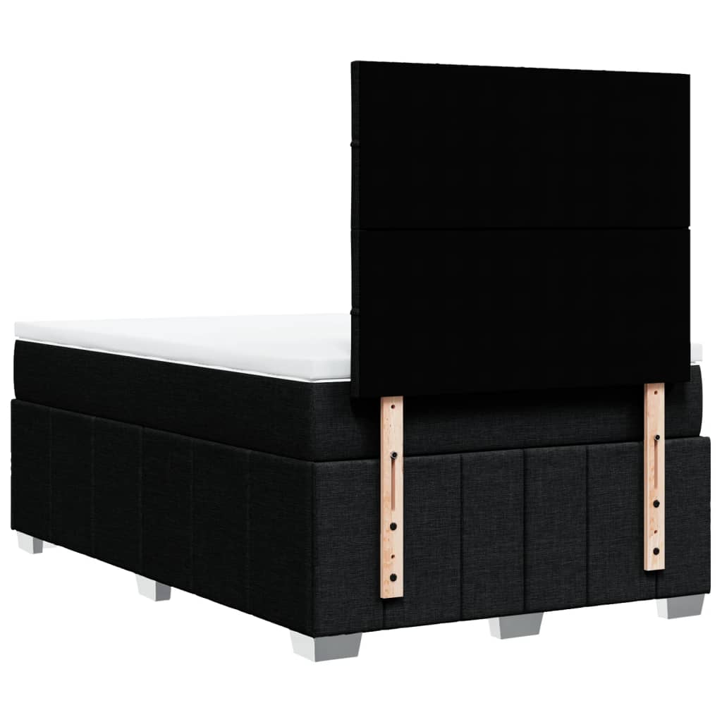 Κρεβάτι Boxspring με Στρώμα Μαύρο 120x190 εκ. Υφασμάτινο