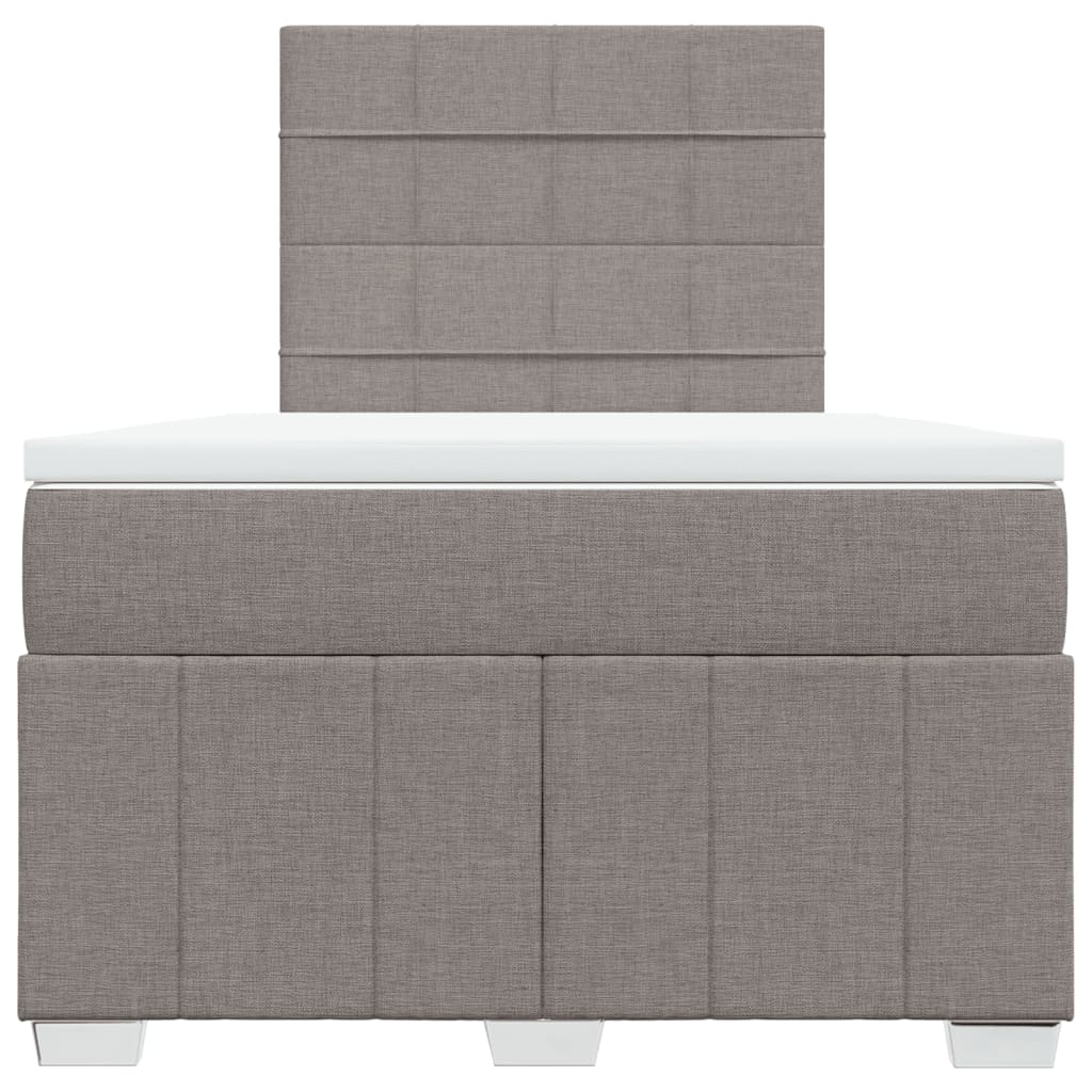 Κρεβάτι Boxspring με Στρώμα Taupe 120x190 εκ. Υφασμάτινο - Pakobazaar