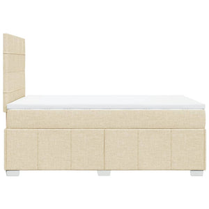 Κρεβάτι Boxspring με Στρώμα Κρεμ 120x190 εκ. Υφασμάτινο - Pakobazaar