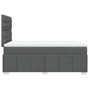 Κρεβάτι Boxspring με Στρώμα Σκούρο Γκρι 120x190 εκ Υφασμάτινο - Pakobazaar