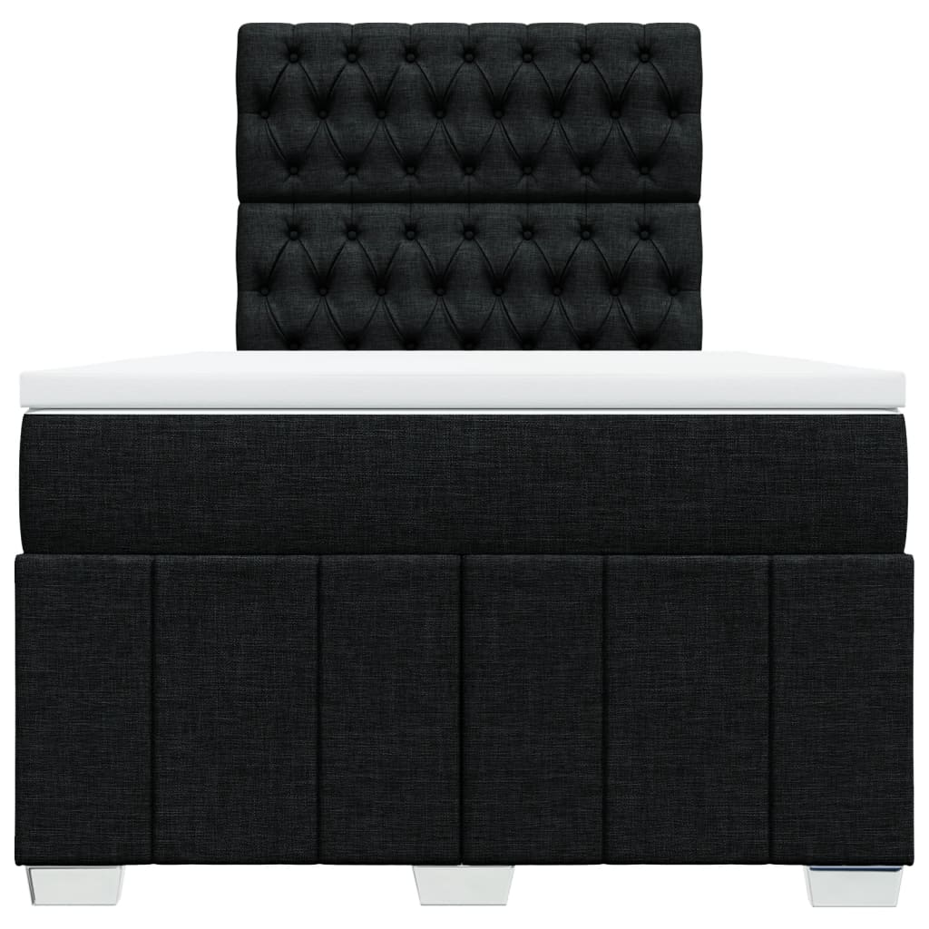 Κρεβάτι Boxspring με Στρώμα Μαύρο 120x190 εκ. Υφασμάτινο - Pakobazaar