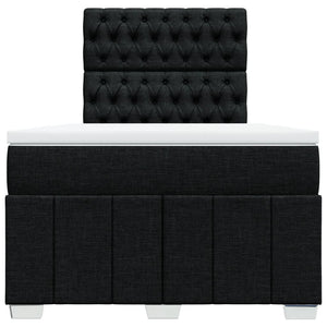 Κρεβάτι Boxspring με Στρώμα Μαύρο 120x190 εκ. Υφασμάτινο - Pakobazaar