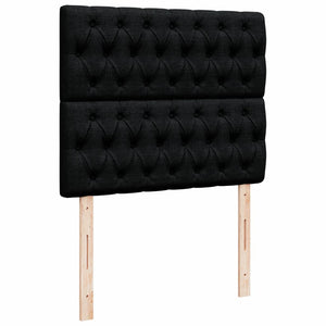 Κρεβάτι Boxspring με Στρώμα Μαύρο 120x190 εκ. Υφασμάτινο - Pakobazaar