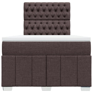 Κρεβάτι Boxspring με Στρώμα Σκούρο Καφέ 120x190 εκ Υφασμάτινο - Pakobazaar
