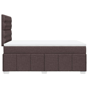 Κρεβάτι Boxspring με Στρώμα Σκούρο Καφέ 120x190 εκ Υφασμάτινο - Pakobazaar