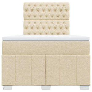 Κρεβάτι Boxspring με Στρώμα Κρεμ 120x190 εκ. Υφασμάτινο - Pakobazaar