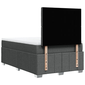 Κρεβάτι Boxspring με Στρώμα Σκούρο Γκρι 120x190 εκ Υφασμάτινο - Pakobazaar