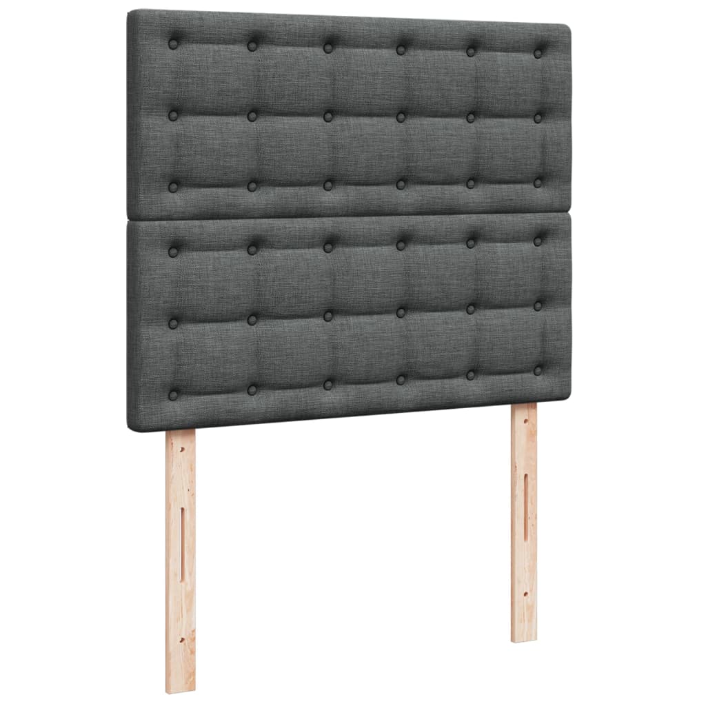 Κρεβάτι Boxspring με Στρώμα Σκούρο Γκρι 120x190 εκ Υφασμάτινο - Pakobazaar