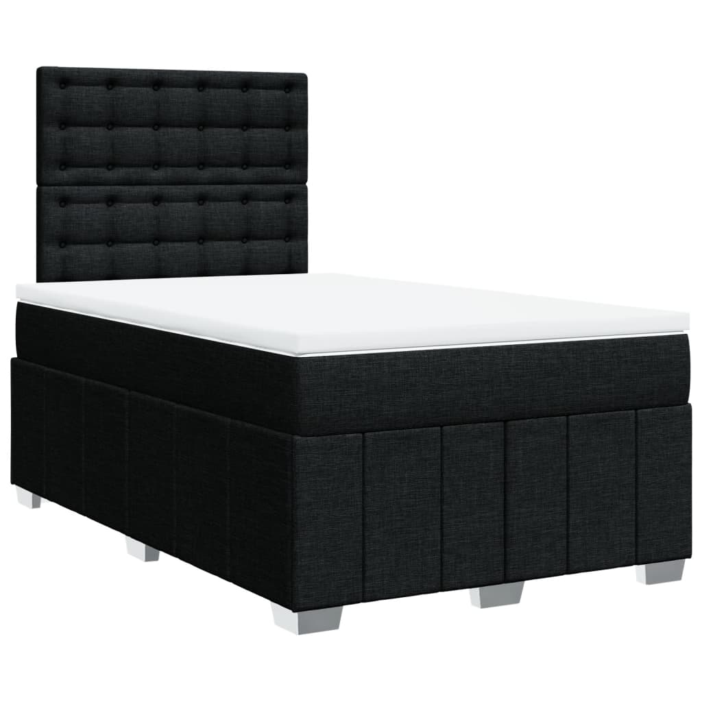 Κρεβάτι Boxspring με Στρώμα Μαύρο 120x190 εκ. Υφασμάτινο