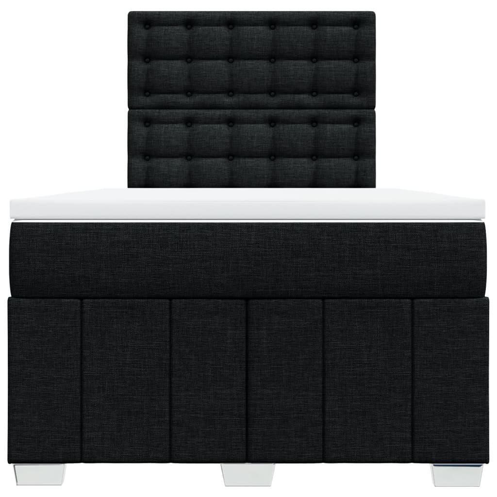 Κρεβάτι Boxspring με Στρώμα Μαύρο 120x190 εκ. Υφασμάτινο