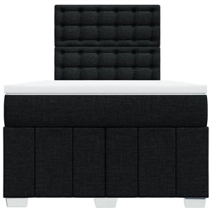 Κρεβάτι Boxspring με Στρώμα Μαύρο 120x190 εκ. Υφασμάτινο - Pakobazaar