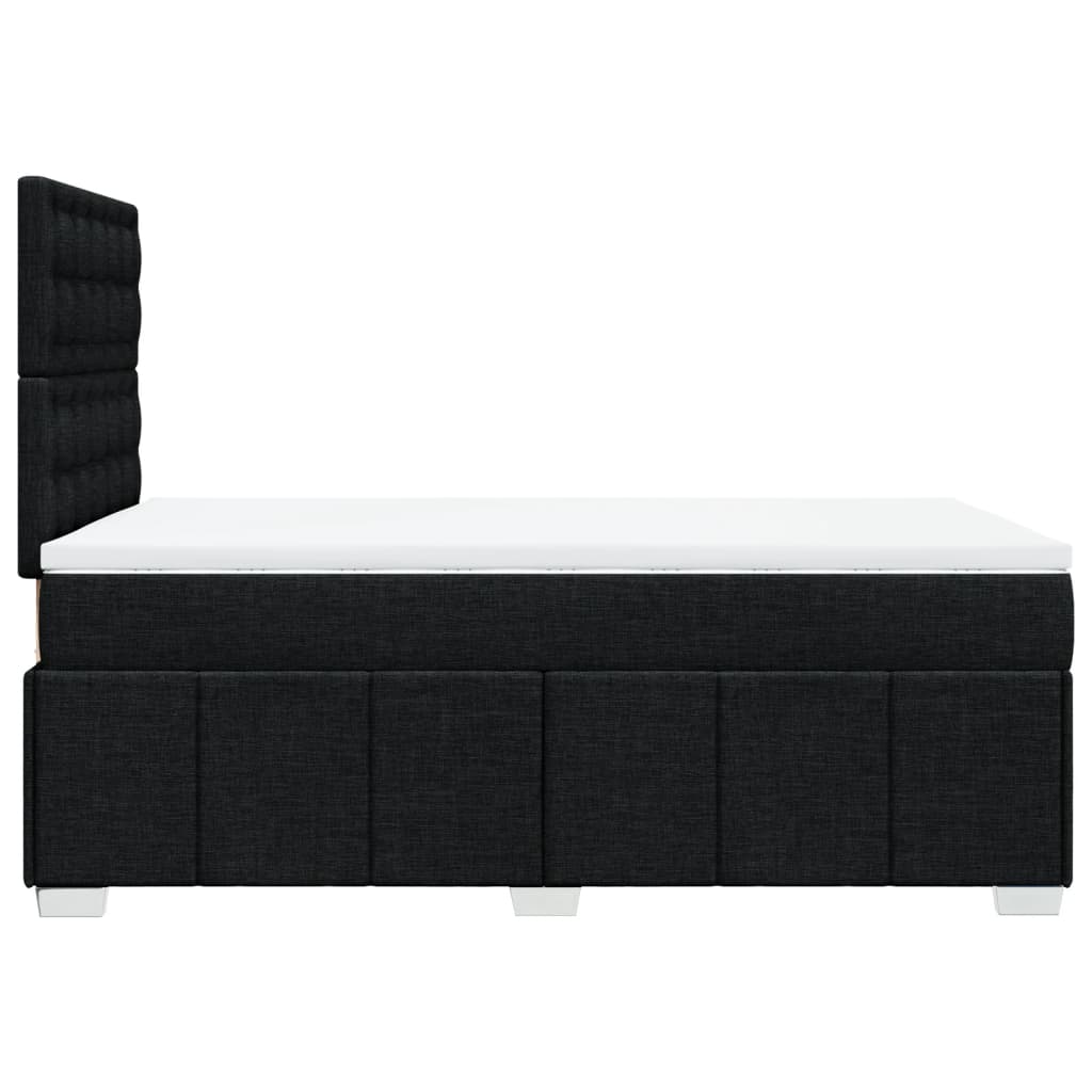 Κρεβάτι Boxspring με Στρώμα Μαύρο 120x190 εκ. Υφασμάτινο