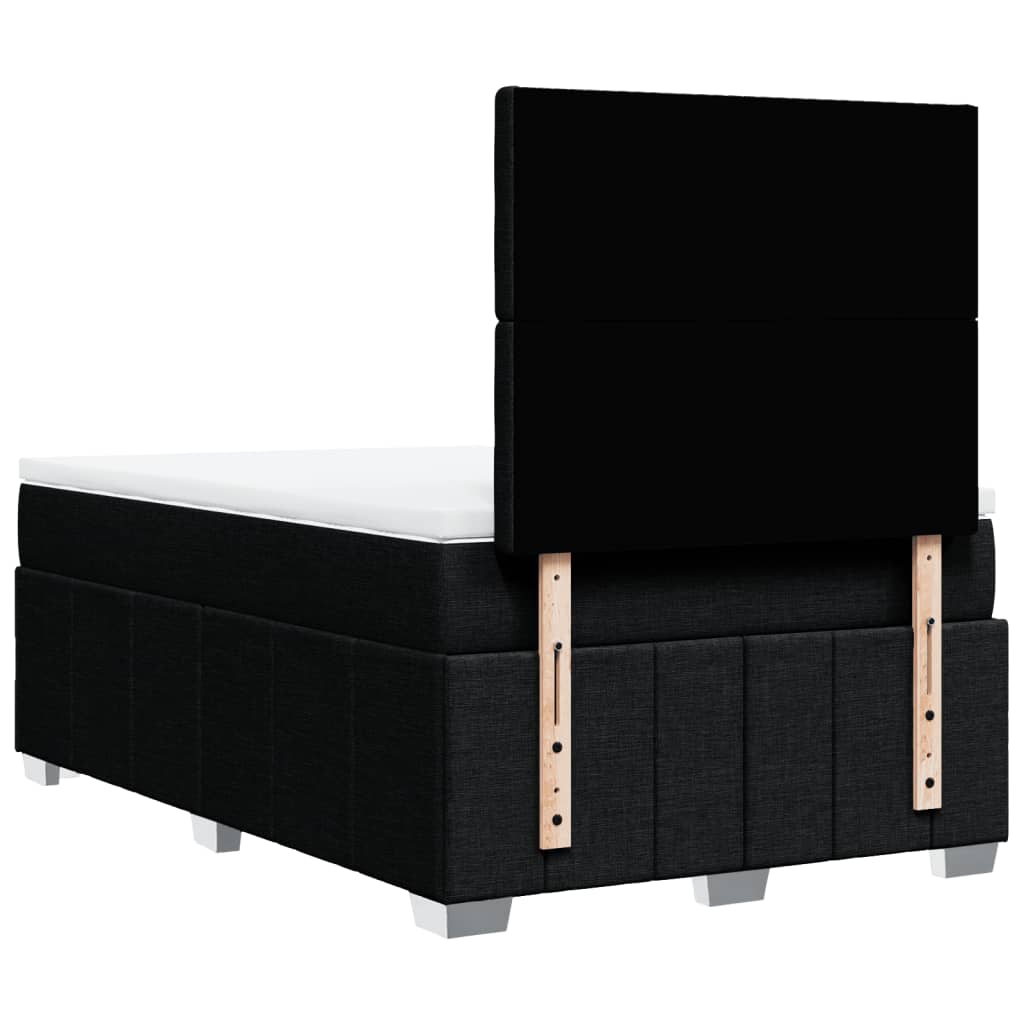 Κρεβάτι Boxspring με Στρώμα Μαύρο 120x190 εκ. Υφασμάτινο