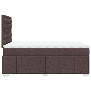 Κρεβάτι Boxspring με Στρώμα Σκούρο Καφέ 120x190 εκ Υφασμάτινο - Pakobazaar