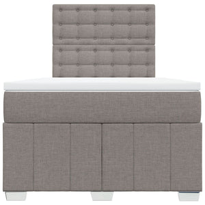 Κρεβάτι Boxspring με Στρώμα Taupe 120x190 εκ. Υφασμάτινο - Pakobazaar