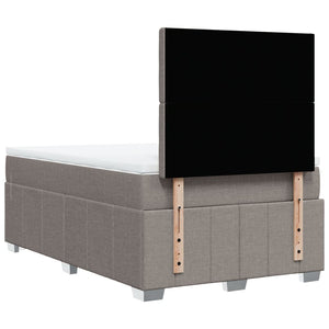 Κρεβάτι Boxspring με Στρώμα Taupe 120x190 εκ. Υφασμάτινο - Pakobazaar