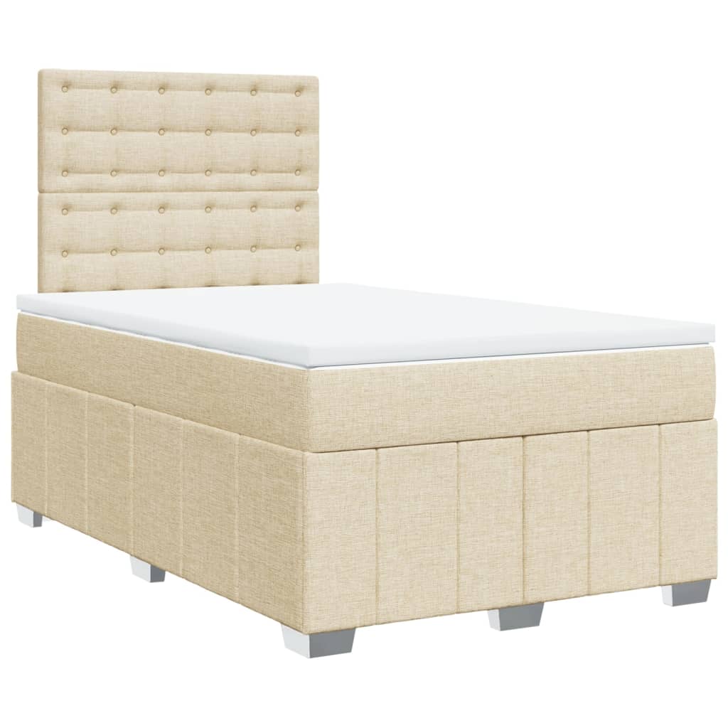 Κρεβάτι Boxspring με Στρώμα Κρεμ 120x190 εκ. Υφασμάτινο