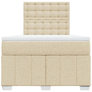 Κρεβάτι Boxspring με Στρώμα Κρεμ 120x190 εκ. Υφασμάτινο - Pakobazaar
