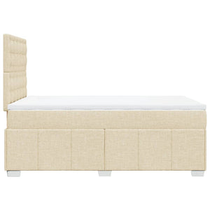 Κρεβάτι Boxspring με Στρώμα Κρεμ 120x190 εκ. Υφασμάτινο - Pakobazaar