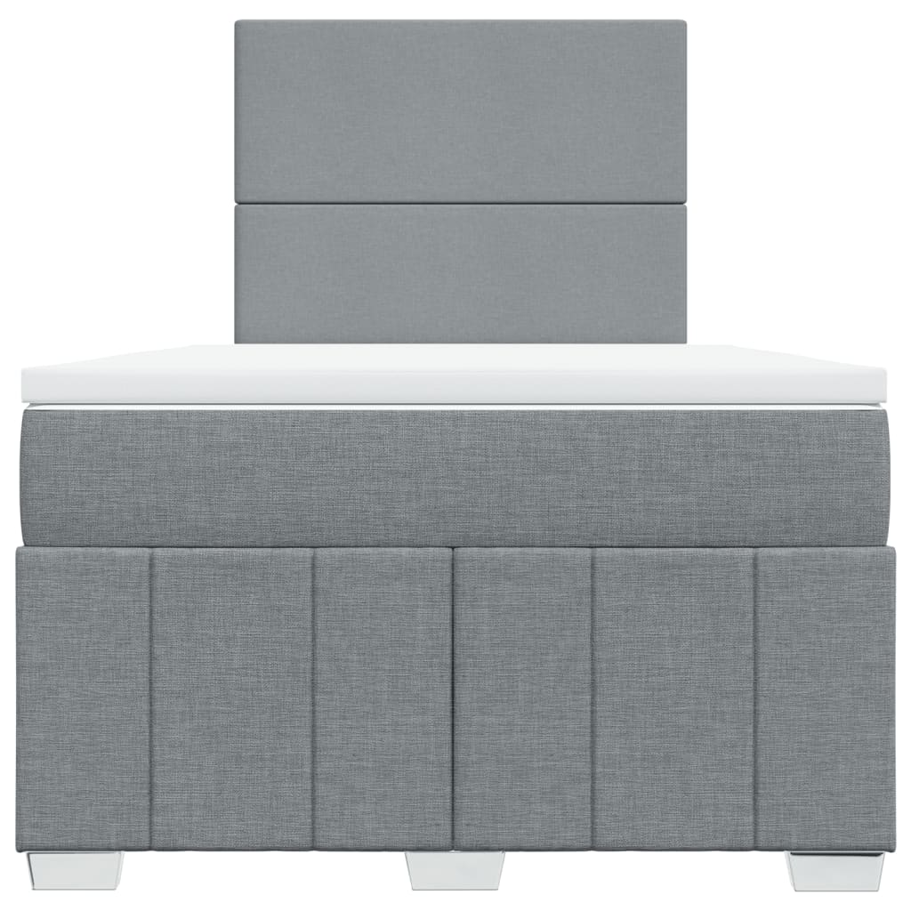 Κρεβάτι Boxspring με Στρώμα Ανοιχτό Γκρι 120x200 εκ. Υφασμάτινο - Pakobazaar