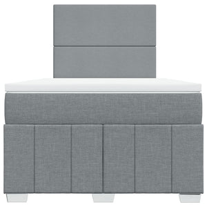 Κρεβάτι Boxspring με Στρώμα Ανοιχτό Γκρι 120x200 εκ. Υφασμάτινο - Pakobazaar