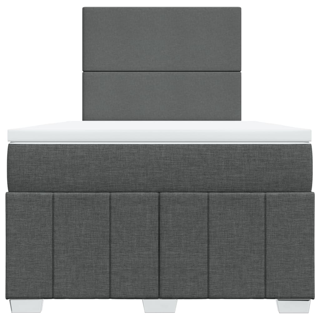 Κρεβάτι Boxspring με Στρώμα Σκούρο Γκρι 120x200 εκ. Υφασμάτινο - Pakobazaar