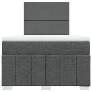 Κρεβάτι Boxspring με Στρώμα Σκούρο Γκρι 120x200 εκ. Υφασμάτινο - Pakobazaar