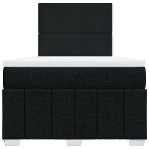 Κρεβάτι Boxspring με Στρώμα Μαύρο 120x200 εκ. Υφασμάτινο - Pakobazaar