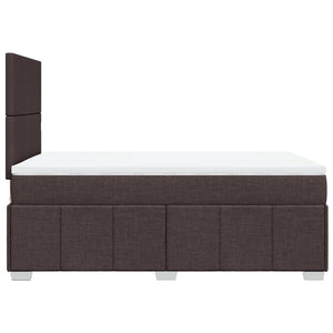 Κρεβάτι Boxspring με Στρώμα Σκούρο Καφέ 120x200 εκ. Υφασμάτινο - Pakobazaar