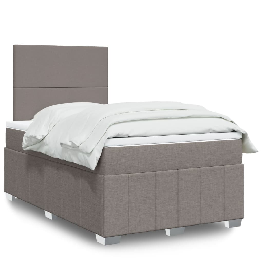 Κρεβάτι Boxspring με Στρώμα Taupe 120x200 εκ. Υφασμάτινο - Pakobazaar