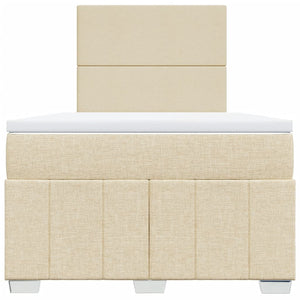 Κρεβάτι Boxspring με Στρώμα Κρεμ 120x200 εκ. Υφασμάτινο - Pakobazaar