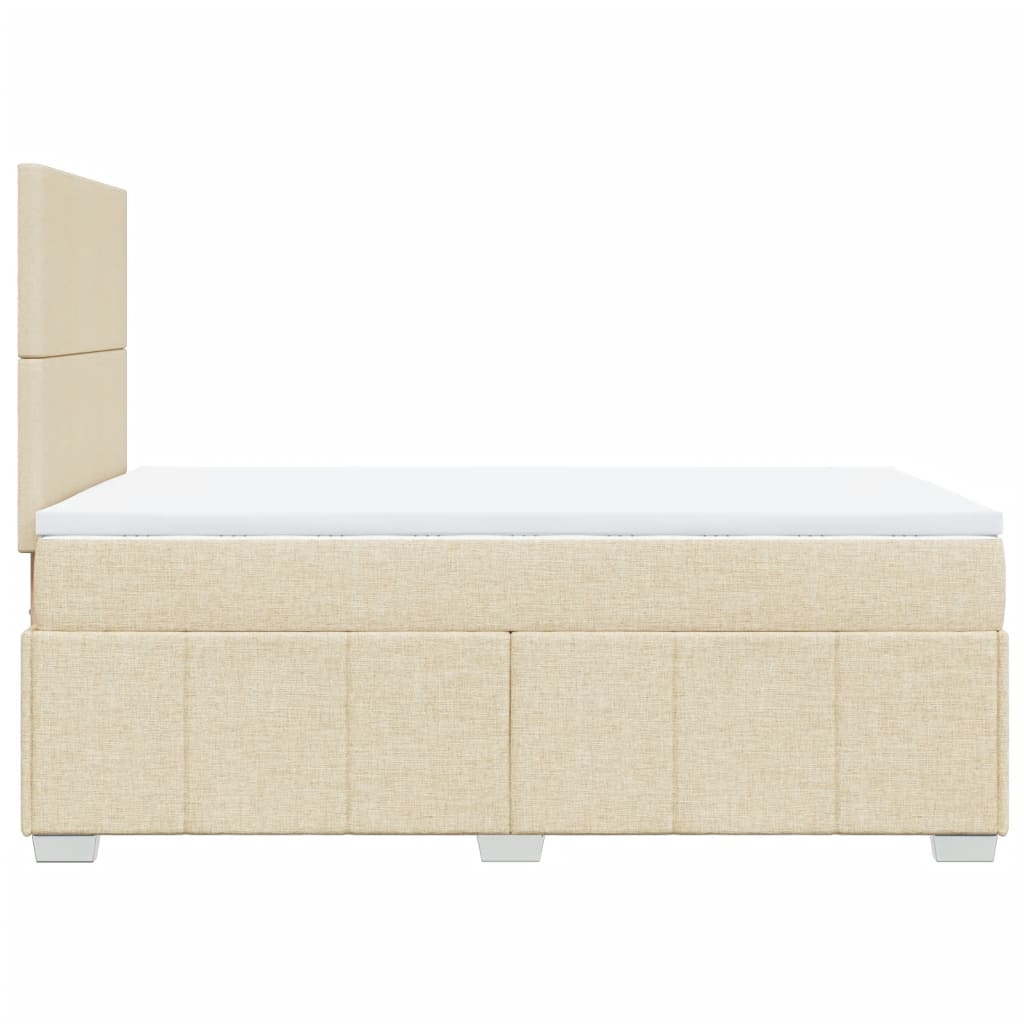 Κρεβάτι Boxspring με Στρώμα Κρεμ 120x200 εκ. Υφασμάτινο - Pakobazaar