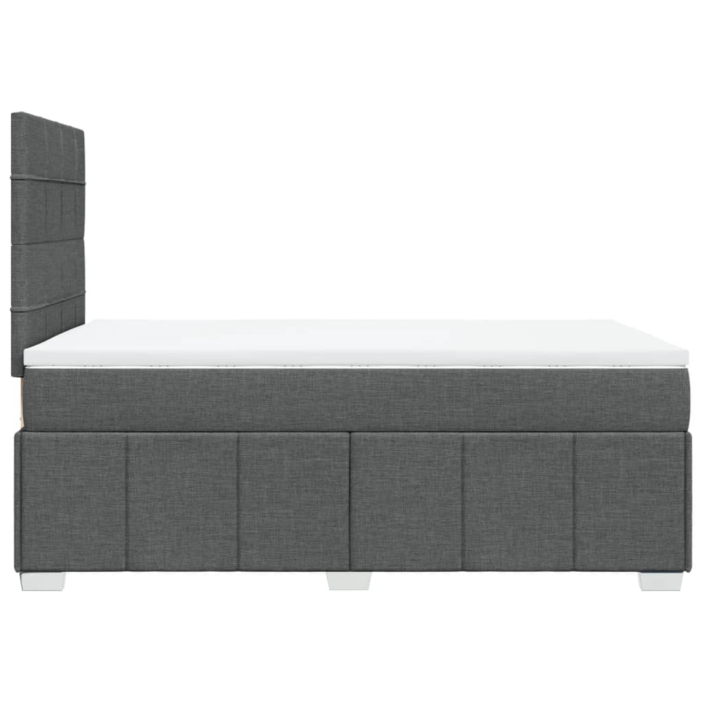Κρεβάτι Boxspring με Στρώμα Σκούρο Γκρι 120x200 εκ. Υφασμάτινο - Pakobazaar