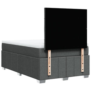 Κρεβάτι Boxspring με Στρώμα Σκούρο Γκρι 120x200 εκ. Υφασμάτινο - Pakobazaar