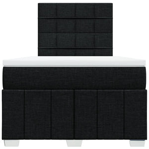 Κρεβάτι Boxspring με Στρώμα Μαύρο 120x200 εκ. Υφασμάτινο - Pakobazaar