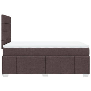 Κρεβάτι Boxspring με Στρώμα Σκούρο Καφέ 120x200 εκ. Υφασμάτινο - Pakobazaar