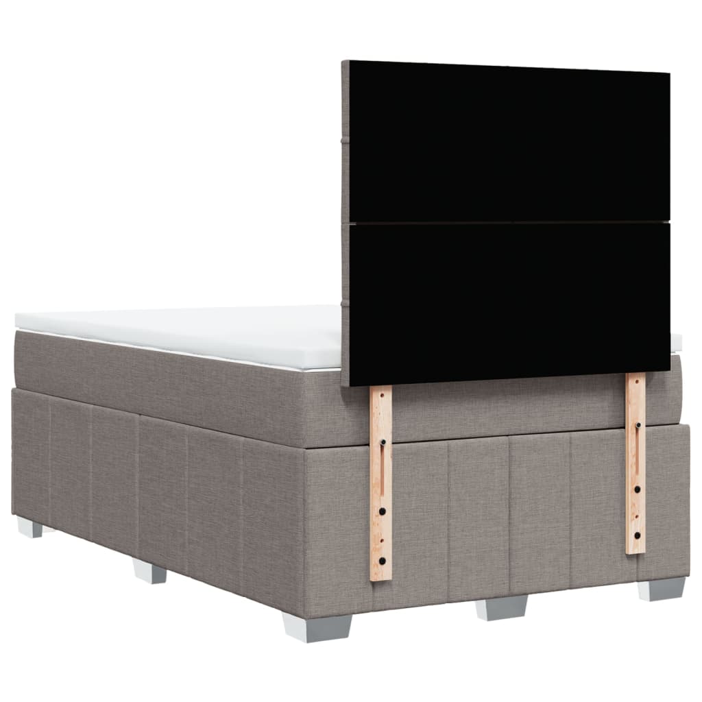 Κρεβάτι Boxspring με Στρώμα Taupe 120x200 εκ. Υφασμάτινο - Pakobazaar