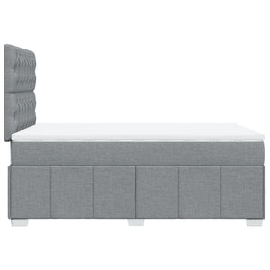 Κρεβάτι Boxspring με Στρώμα Ανοιχτό Γκρι 120x200 εκ. Υφασμάτινο - Pakobazaar