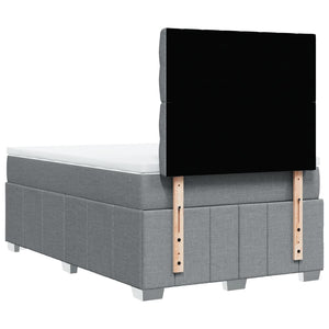 Κρεβάτι Boxspring με Στρώμα Ανοιχτό Γκρι 120x200 εκ. Υφασμάτινο - Pakobazaar
